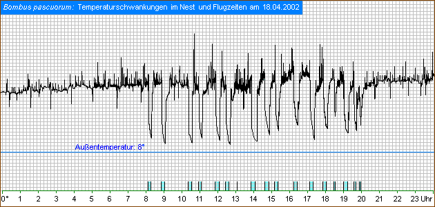 Aufgezeichnete Temperaturkurve