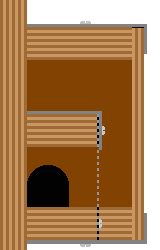 Vorbau mit Lauftunnel von links