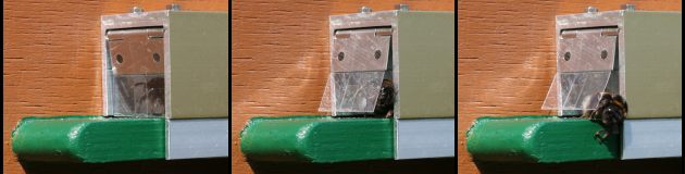 Aufstoßen einer Pendelklappe Aufstoßen einer Pendelklappe