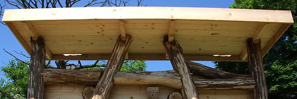 Wildbienenwand in Wuppertal Eskesberg: Dach