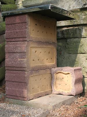 Lehmwand mit "Impfstein" Lehmwand mit Impfstein